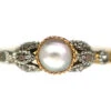 Georgian 18ct Gold, White Enamel, Natural Split Pearl & Rose Diamond Ring