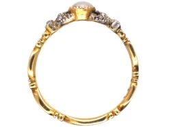 Georgian 18ct Gold, White Enamel, Natural Split Pearl & Rose Diamond Ring 11 Georgian 18ct Gold, White Enamel, Natural Split Pearl & Rose Diamond Ring -Antique Jewellery Company DSC04677