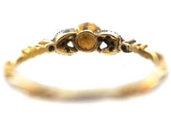 Georgian 18ct Gold, White Enamel, Natural Split Pearl & Rose Diamond Ring 12 Georgian 18ct Gold, White Enamel, Natural Split Pearl & Rose Diamond Ring -Antique Jewellery Company DSC04681