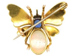 Edwardian 15ct Gold Bee Brooch Set With A Sapphire,Opal & Natural Split Pearls 6 Edwardian 15ct Gold Bee Brooch Set With A Sapphire,Opal & Natural Split Pearls -Antique Jewellery Company DSC04685