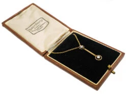 Art Deco Two Diamond Drop Pendant In Original Case -Antique Jewellery Company DSC04706