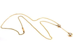 Art Deco Two Diamond Drop Pendant In Original Case -Antique Jewellery Company DSC04716