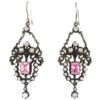 Edwardian Silver, Pink & White Paste Drop Earrings -Antique Jewellery Company DSC04730