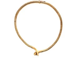 9ct Gold Snake Necklace With Ruby Eyes -Antique Jewellery Company DSC04739