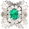 1950’s Large Platinum Ballerina Ring Set With An Emerald & Diamonds 1 1950’s Large Platinum Ballerina Ring Set With An Emerald & Diamonds -Antique Jewellery Company DSC04771 scaled 1