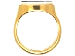 Edwardian 18ct Gold Signet Ring With Onyx Intaglio Of A Rearing Horse With Flag -Antique Jewellery Company DSC04773 1