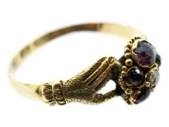 Late Georgian 15ct Gold Gem Set Token Of Affection Ring -Antique Jewellery Company DSC04773