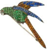 Art Deco Silver & Coloured Paste Parrot Brooch -Antique Jewellery Company DSC04798