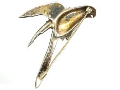 Art Deco Silver & Coloured Paste Parrot Brooch -Antique Jewellery Company DSC04800