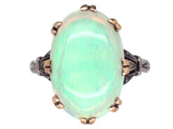Art Deco 18ct Gold Large Opal Ring -Antique Jewellery Company DSC04835