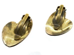 Silver Gilt Green Enamel Lily Pad Earrings By Finn Jensen 11 Silver Gilt Green Enamel Lily Pad Earrings By Finn Jensen -Antique Jewellery Company DSC04842