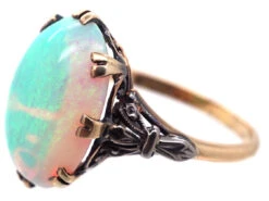 Art Deco 18ct Gold Large Opal Ring -Antique Jewellery Company DSC04843