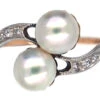 Art Nouveau Platinum & 18ct Gold, Natural Split Pearls & Diamond Ring 2 Art Nouveau Platinum & 18ct Gold, Natural Split Pearls & Diamond Ring -Antique Jewellery Company DSC04847