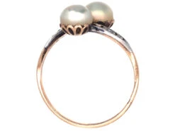 Art Nouveau Platinum & 18ct Gold, Natural Split Pearls & Diamond Ring 18 Art Nouveau Platinum & 18ct Gold, Natural Split Pearls & Diamond Ring -Antique Jewellery Company DSC04853
