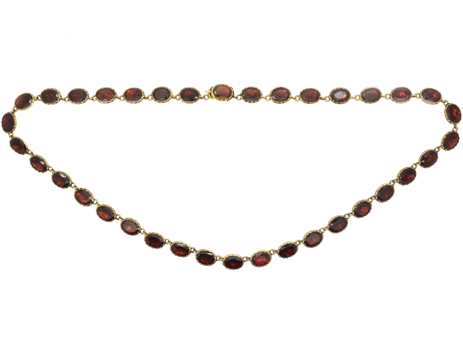 Georgian Gold Garnet Riviere Necklace 3 Georgian Gold Garnet Riviere Necklace