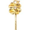 Edwardian 15ct Gold Tie Pin Ofa Four Leaf Clover Set With A Diamond -Antique Jewellery Company DSC04868 scaled 1