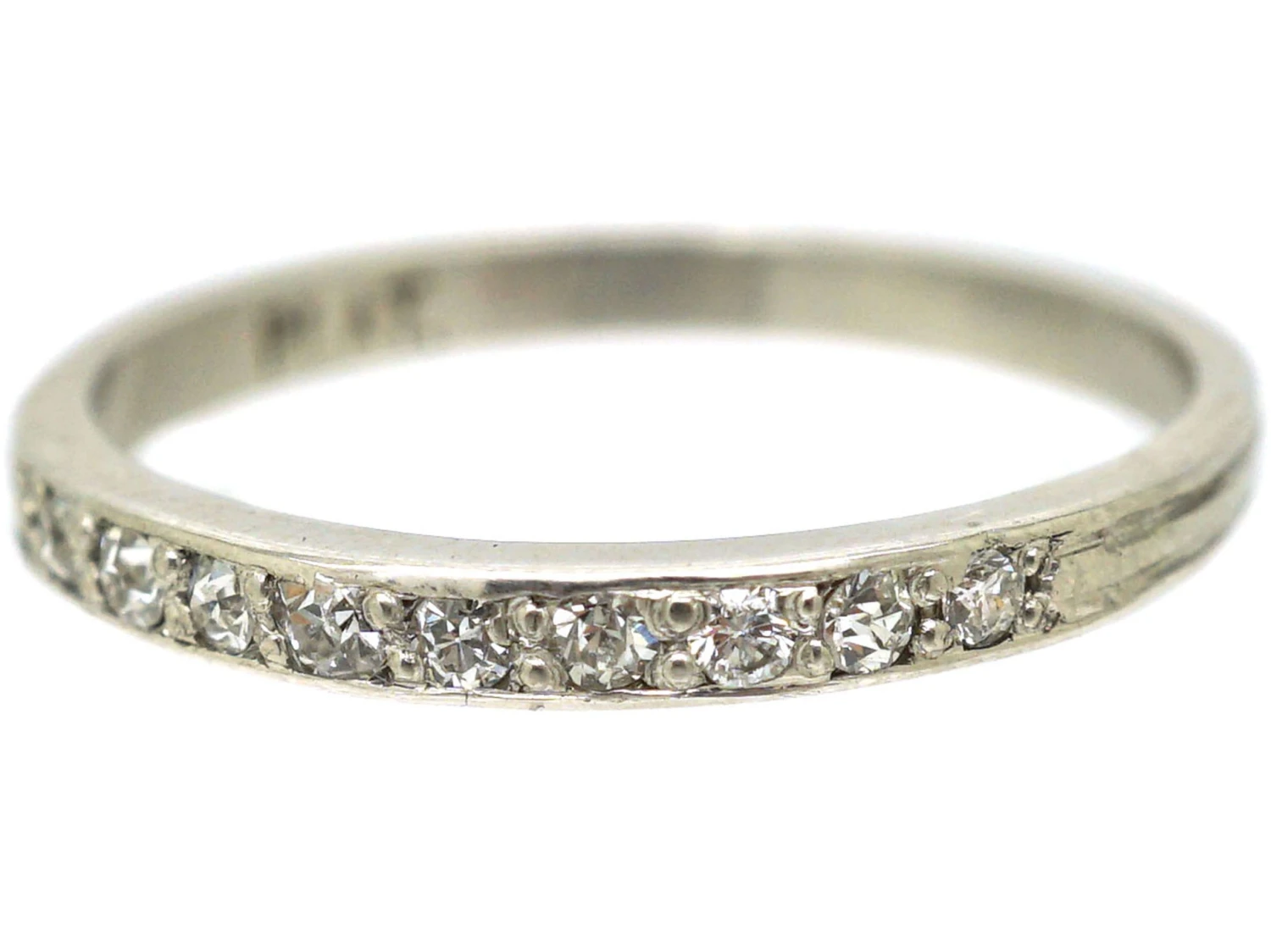 Art Deco Platinum & Diamond Half Eternity Ring 9 Art Deco Platinum & Diamond Half Eternity Ring - Image 7