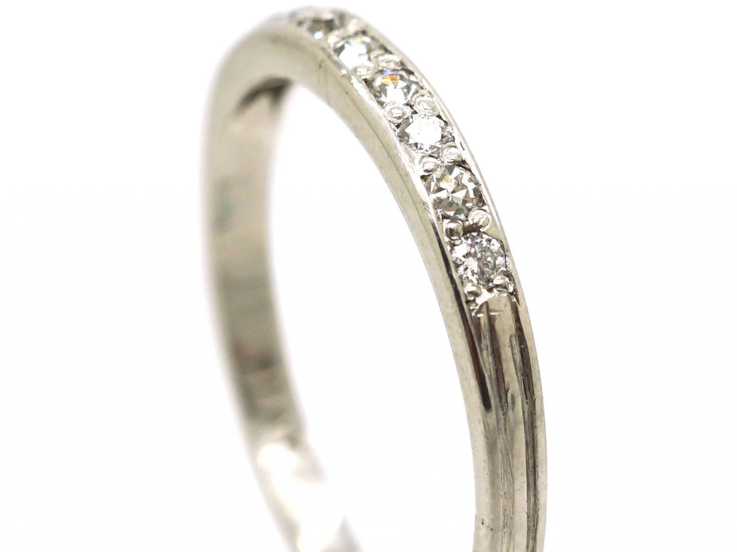 Art Deco Platinum & Diamond Half Eternity Ring 4 Art Deco Platinum & Diamond Half Eternity Ring - Image 2