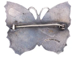 Large Green, Mauve & Yellow Enamel Butterfly Brooch -Antique Jewellery Company DSC04887