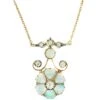 Edwardian 15ct Gold & Silver, Opal Hearts & Diamond Necklace 1 Edwardian 15ct Gold & Silver, Opal Hearts & Diamond Necklace -Antique Jewellery Company DSC04889 Recovered scaled 1