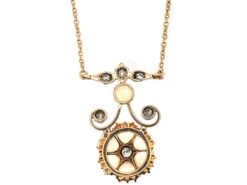 Edwardian 15ct Gold & Silver, Opal Hearts & Diamond Necklace 5 Edwardian 15ct Gold & Silver, Opal Hearts & Diamond Necklace -Antique Jewellery Company DSC04896 copy scaled 1