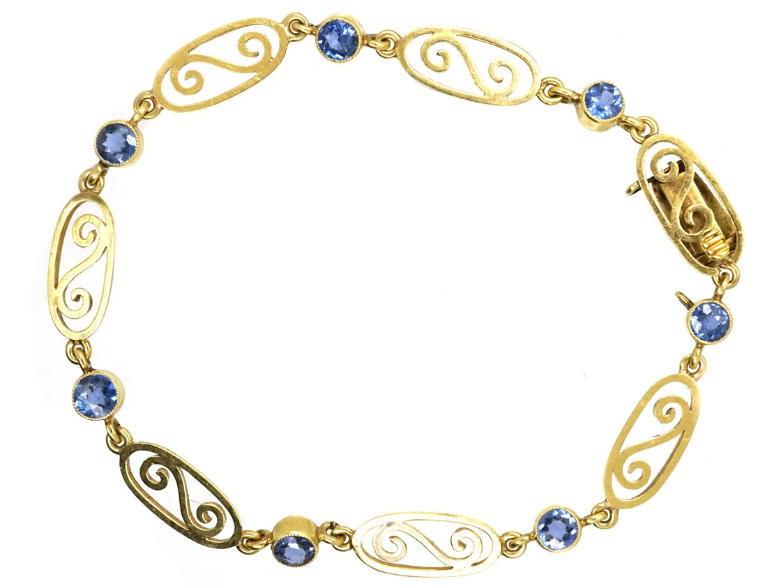 Edwardian 15ct Gold & Sapphire Bracelet 3 Edwardian 15ct Gold & Sapphire Bracelet