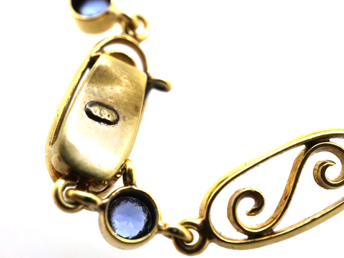 Edwardian 15ct Gold & Sapphire Bracelet 5 Edwardian 15ct Gold & Sapphire Bracelet - Image 3