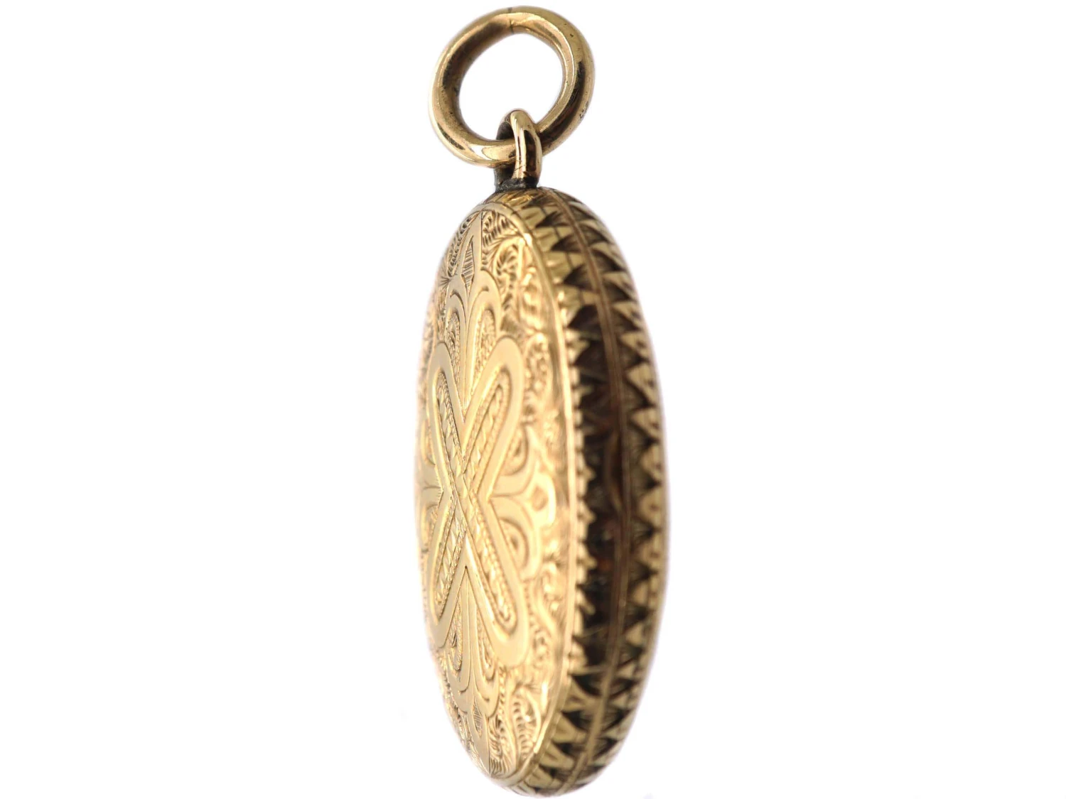 Victorian 15ct Gold Oval Engraved Locket With Heart Cartouche 5 Victorian 15ct Gold Oval Engraved Locket With Heart Cartouche - Image 3