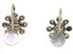 Edwardian 18ct White Gold, Natural Pearl & Diamond Daisy Earrings -Antique Jewellery Company DSC05045