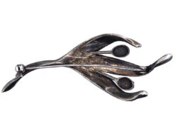 Art Deco Silver & Marcasite Leaf & Bud Brooch 5 Art Deco Silver & Marcasite Leaf & Bud Brooch -Antique Jewellery Company DSC05072