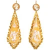 Victorian 18ct Gold Long Drop Cameo Earrings Of Guardian Angels -Antique Jewellery Company DSC05079