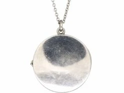 Art Deco Round Platinum Locket Set With Rose Diamonds & Sapphires On Platinum Chain 7 Art Deco Round Platinum Locket Set With Rose Diamonds & Sapphires On Platinum Chain -Antique Jewellery Company DSC05084 scaled 1