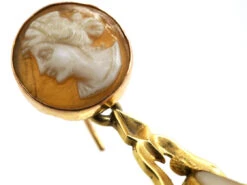 Victorian 18ct Gold Long Drop Cameo Earrings Of Guardian Angels 12 Victorian 18ct Gold Long Drop Cameo Earrings Of Guardian Angels -Antique Jewellery Company DSC05094