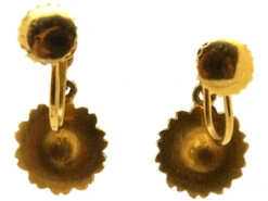 Edwardian 15ct Gold Pearl Flower Cluster Earrings -Antique Jewellery Company DSC05102 1