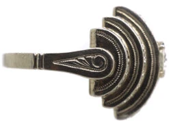 Art Deco 18ct White Gold & Diamond Curve Design Ring 10 Art Deco 18ct White Gold & Diamond Curve Design Ring -Antique Jewellery Company DSC05186