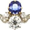 Edwardian 18ct Gold & Platinum, Sapphire & Diamond Tiara Ring