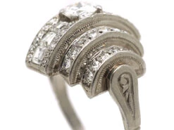 Art Deco 18ct White Gold & Diamond Curve Design Ring 8 Art Deco 18ct White Gold & Diamond Curve Design Ring -Antique Jewellery Company DSC05212
