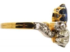 Edwardian 18ct Gold & Platinum, Sapphire & Diamond Tiara Ring -Antique Jewellery Company DSC05218 scaled 1
