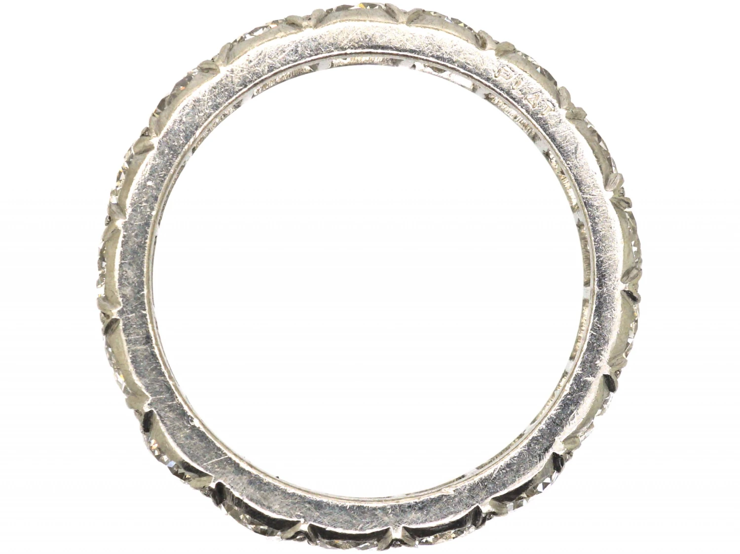 Art Deco Platinum Eternity Ring With Curved Edges Set With Diamonds 5 Art Deco Platinum Eternity Ring With Curved Edges Set With Diamonds - Image 3