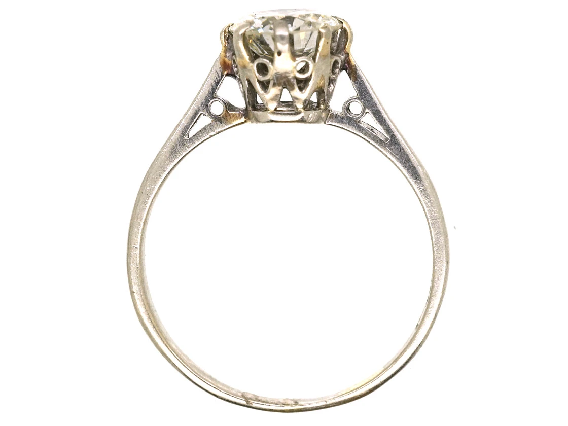 Art Deco Diamond Single Stone Platinum Ring 8 Art Deco Diamond Single Stone Platinum Ring - Image 6