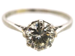 Art Deco Diamond Single Stone Platinum Ring 18 Art Deco Diamond Single Stone Platinum Ring -Antique Jewellery Company DSC05283