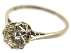 Art Deco Diamond Single Stone Platinum Ring 19 Art Deco Diamond Single Stone Platinum Ring -Antique Jewellery Company DSC05285
