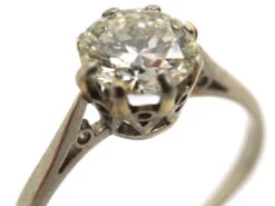 Art Deco Diamond Single Stone Platinum Ring 14 Art Deco Diamond Single Stone Platinum Ring -Antique Jewellery Company DSC05289