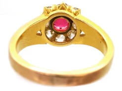 Victorian 18ct Gold, Diamond And Pink Spinel Cluster Ring 16 Victorian 18ct Gold, Diamond And Pink Spinel Cluster Ring -Antique Jewellery Company DSC05328