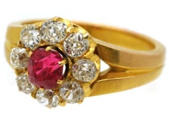 Victorian 18ct Gold, Diamond And Pink Spinel Cluster Ring 17 Victorian 18ct Gold, Diamond And Pink Spinel Cluster Ring -Antique Jewellery Company DSC05333