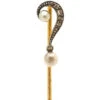 Edwardian 15ct Gold Question Mark Tie Pin Set With Diamonds & Natural Pearls 1 Edwardian 15ct Gold Question Mark Tie Pin Set With Diamonds & Natural Pearls -Antique Jewellery Company DSC05336