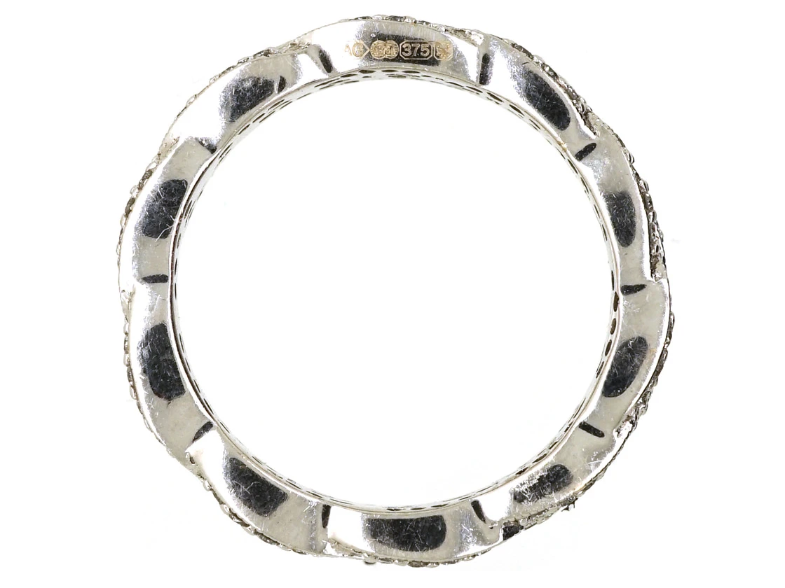 9ct White Gold & Diamond Inter Woven Design Ring 6 9ct White Gold & Diamond Inter Woven Design Ring - Image 4