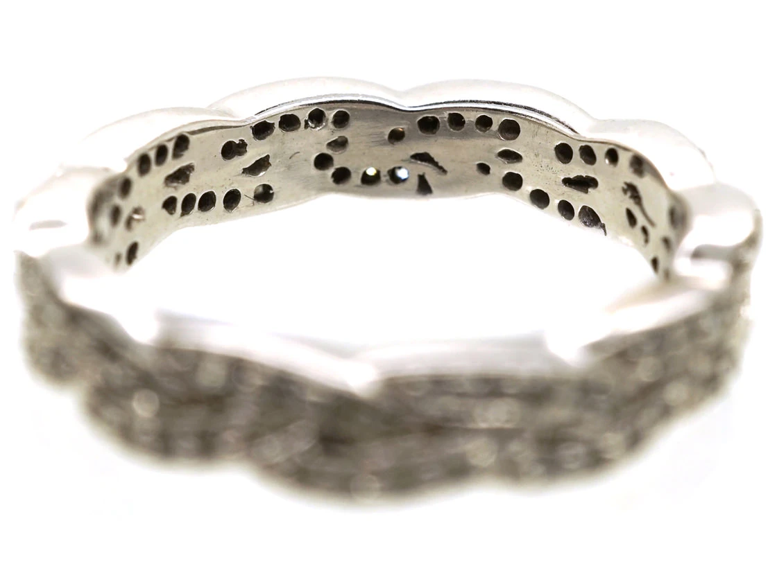 9ct White Gold & Diamond Inter Woven Design Ring 7 9ct White Gold & Diamond Inter Woven Design Ring - Image 5