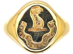 9ct Gold Signet Ring With Intaglio Of Griffin’s Head By Charles Green & Sons