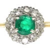 18ct Gold & Platinum, Emerald & Diamond Cluster Ring 2 18ct Gold & Platinum, Emerald & Diamond Cluster Ring -Antique Jewellery Company DSC05434